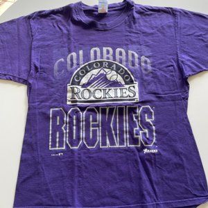 Vintage 1993 Colorado Rockies purple tee